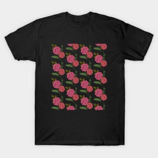 Red Flower Pattern T-Shirt